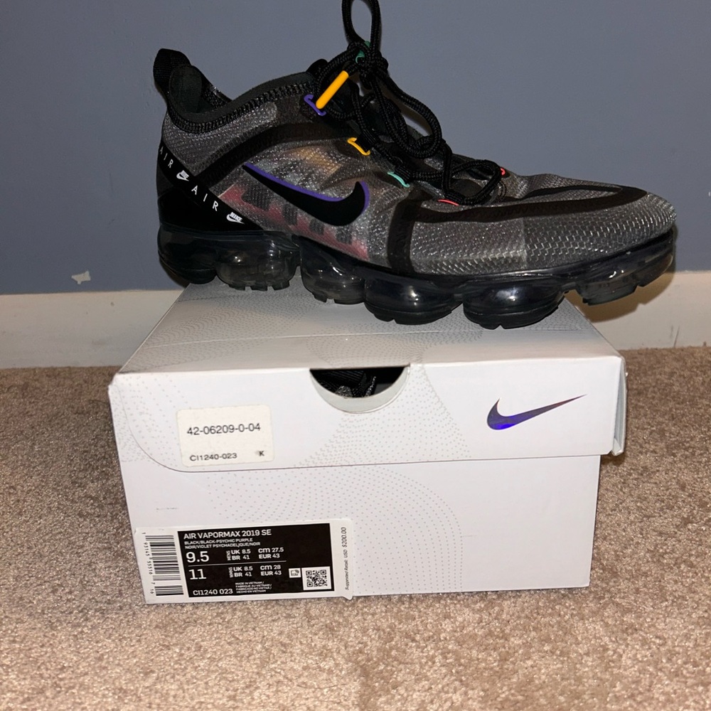 Nike Kids Air VaporMax 2018 SE Gray Black Sneakers